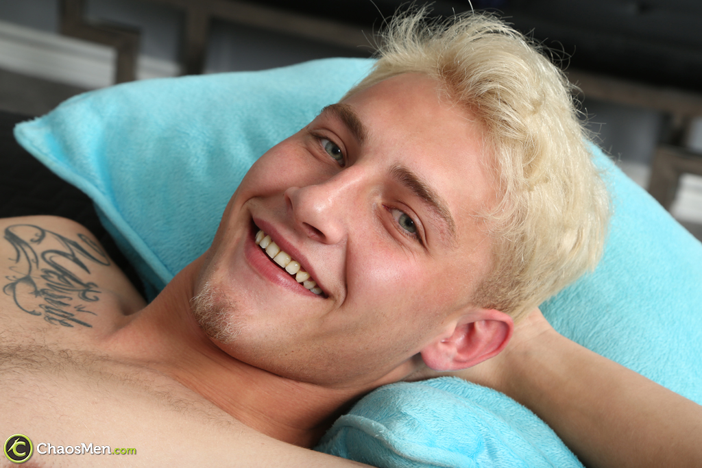 Cute blonde twink Karl unveils his body, tattoos and  