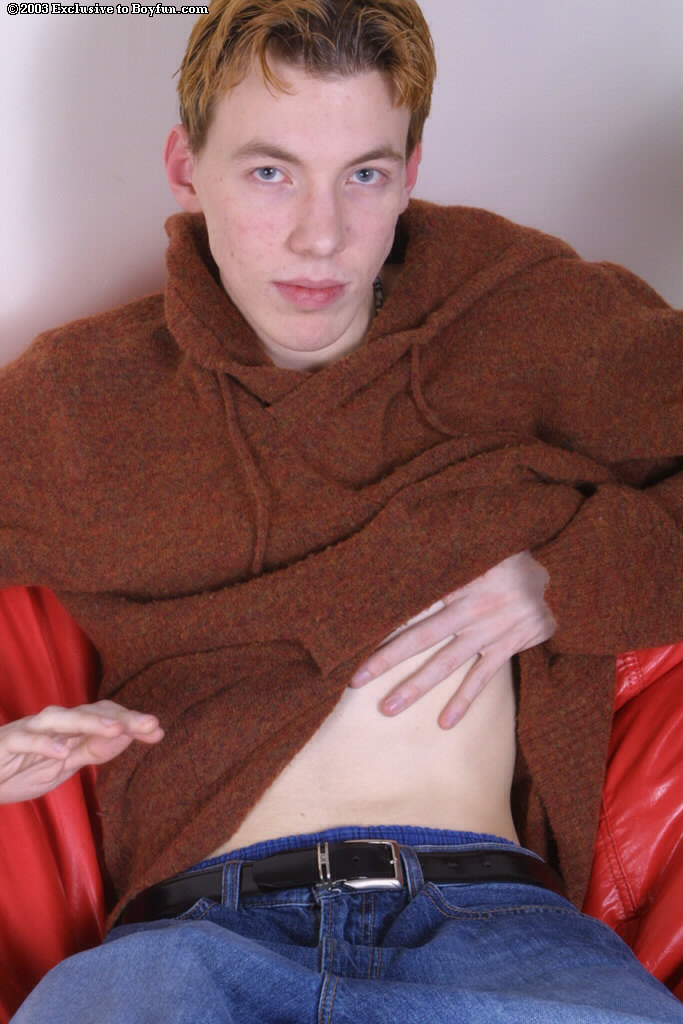 Skinny gay model Dan strips down naked and  