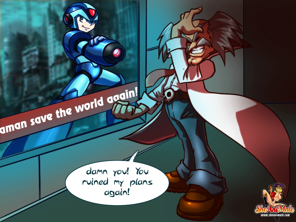 Anime Dr. Willys busty shemale Splash Woman pegging MegaMan really hard